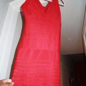 Red V-Neck Sleeveless Bodycon/Bandage dress